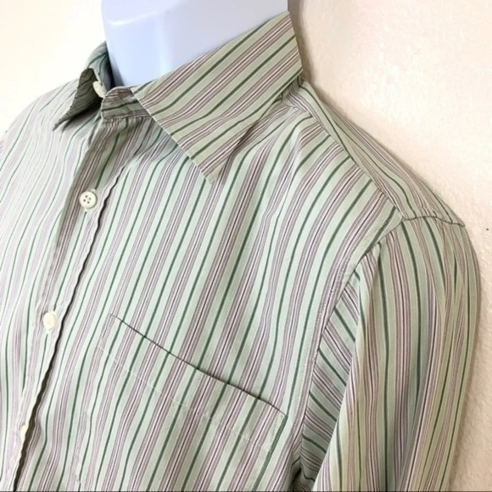 Banana Republic Men’s shirt Green striped Sz Small